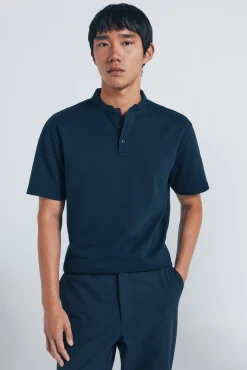 Springfield Polos-Polo piqué com gola mao regular fit azul