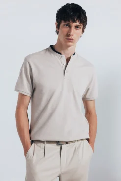 Springfield Polos-Polo piqué gola mao slim fit cru