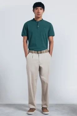 Springfield Polos-Polo piqué gola mao slim fit verde