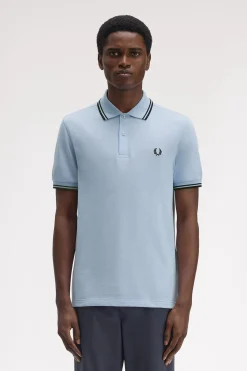 Fred Perry Polos-Polo piqué masculina de manga curta Azul