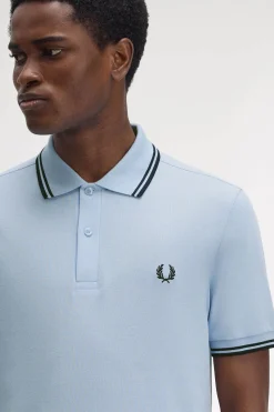 Fred Perry Polos-Polo piqué masculina de manga curta Azul