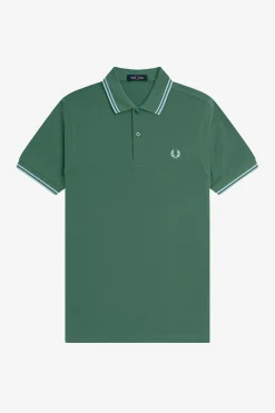 Fred Perry Polos-Polo piqué masculina de manga curta Verde