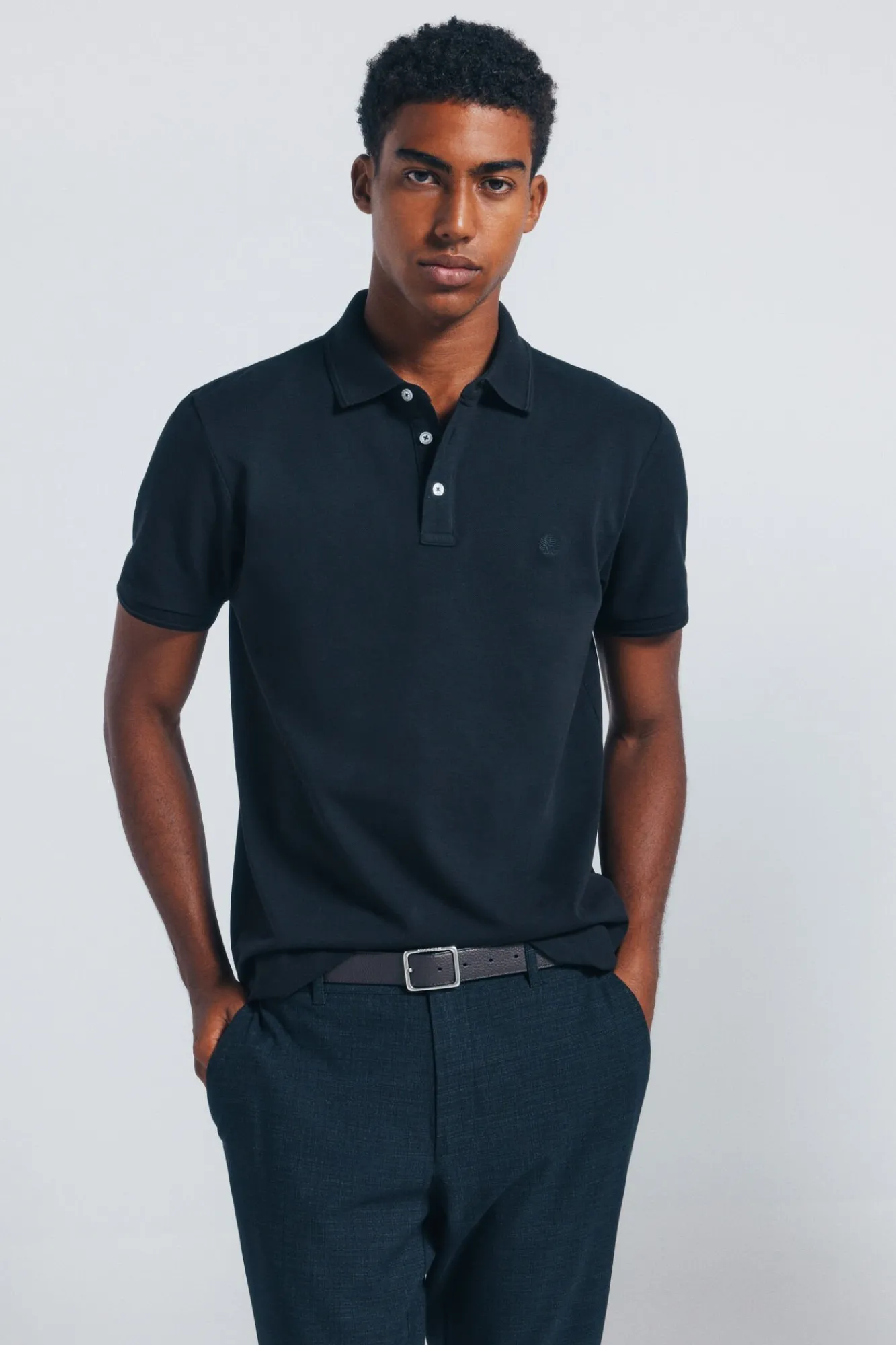 Springfield Polos-Polo piqué slim fit preto