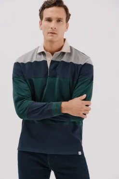 Cortefiel Polos-Polo rugby blocos Verde