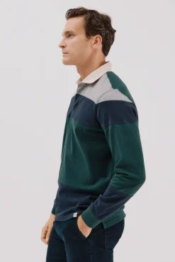 Cortefiel Polos-Polo rugby blocos Verde