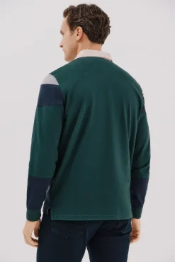 Cortefiel Polos-Polo rugby blocos Verde
