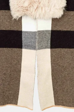 Morgan Sobretudos-Poncho com detalhes em faux-fur Multicolorido