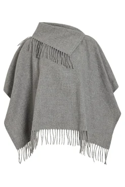 Vila Sobretudos-Poncho com franjas Cinzento