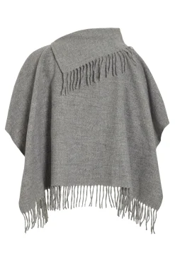 Vila Sobretudos-Poncho com franjas Cinzento