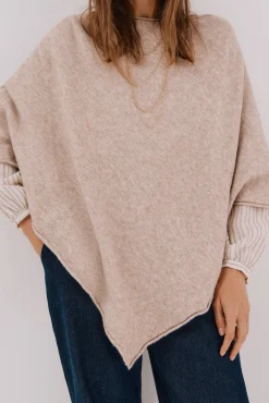 Cortefiel Sobretudos-Poncho de toque suave Tostado