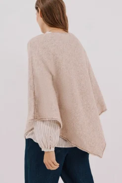 Cortefiel Sobretudos-Poncho de toque suave Tostado