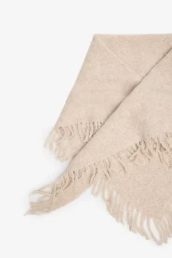 Cortefiel Cachecol-Poncho franjas Ecru