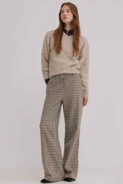 Hoss Intropia Calças-Prado. Calça xadrez Ecru