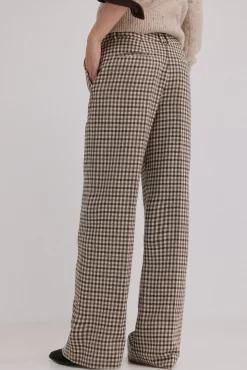 Hoss Intropia Calças-Prado. Calça xadrez Ecru