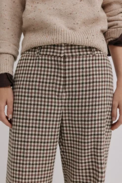 Hoss Intropia Calças-Prado. Calça xadrez Ecru
