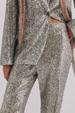 Hoss Intropia Calças-Priscila. Calças de lantejoulas Cinzento