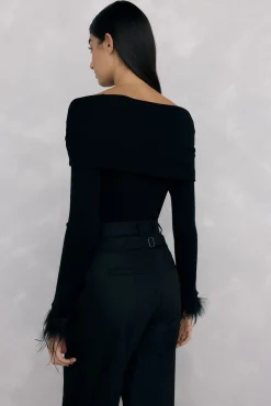 Pedro del Hierro Camisolas-Punho de jersey de penas Preto