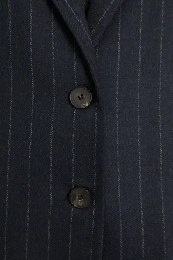 System Action Blazers|Sobretudos-risca de giz americana azul