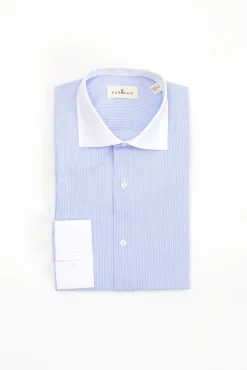 PuroEGO Camisas|Camisas Clássicas-Riscas listrada regular Azul