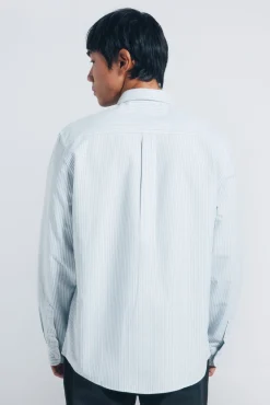 Springfield Camisas-Riscas Oxford listrada verde