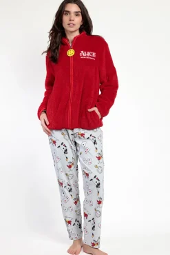 Admas Roupões-Robe curta borrego Alicia Wonderland para mulher vermelho