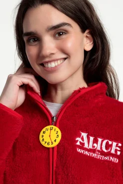 Admas Roupões-Robe curta borrego Alicia Wonderland para mulher vermelho