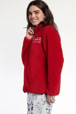 Admas Roupões-Robe curta borrego Alicia Wonderland para mulher vermelho