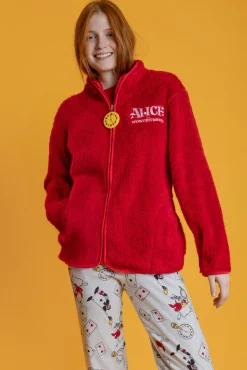 Admas Roupões-Robe curta borrego Alicia Wonderland para mulher vermelho