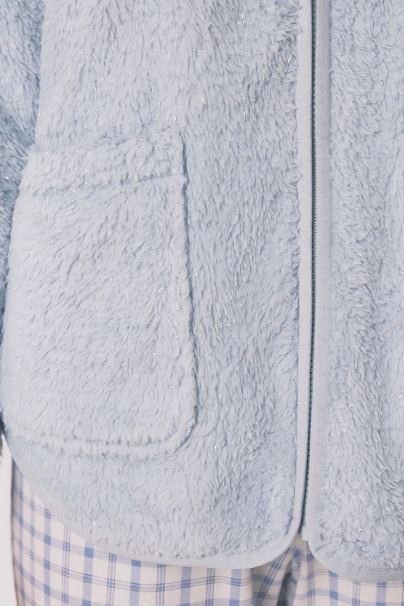 Women'secret Roupões-Robe curta de tecido de pelo lurex azul