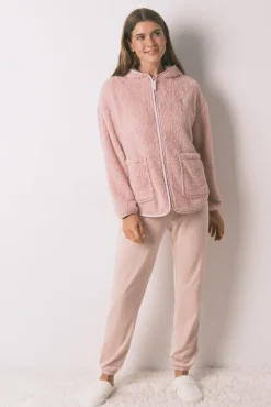 Women'secret Roupões-Robe curta tecido de pelo lurex rosa