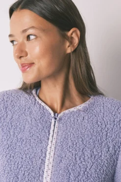 Women'secret Roupões-Robe curto de pele de borrego lilás rosa