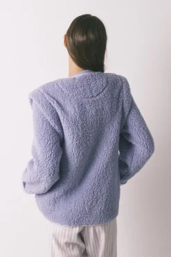 Women'secret Roupões-Robe curto de pele de borrego lilás rosa