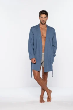 Punto Blanco Pijamas-Robe curto masculino azul