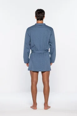 Punto Blanco Pijamas-Robe curto masculino azul