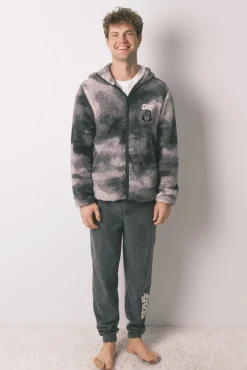 Women'secret Pijamas-Robe curto masculino com pelo cinza Star Wars cinzento
