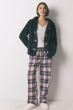 Women'secret Roupões-Robe curto polar com capuz suave azul