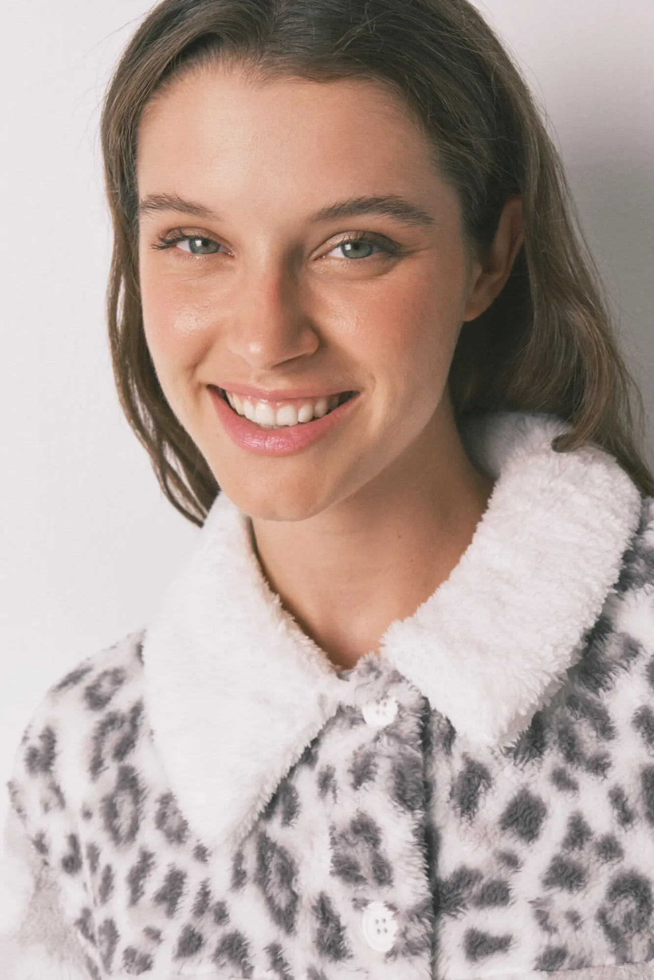 Women'secret Roupões-Robe curto tricolor animal print em borrego bege