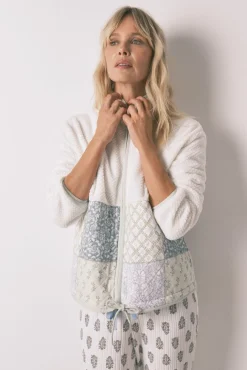 Women'secret Roupões-Robe de pelo com patchwork bege