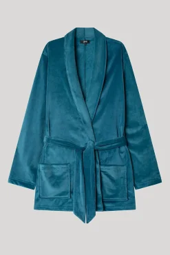 Gisela Roupões-Robe em tecido polar elástico estampado