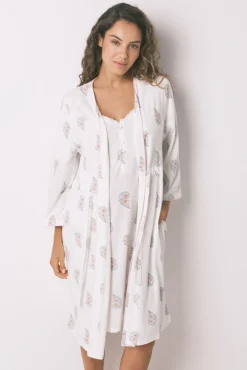 Women'secret Maternidade|Roupões-Robe longo "maternity" com estampa floral bege