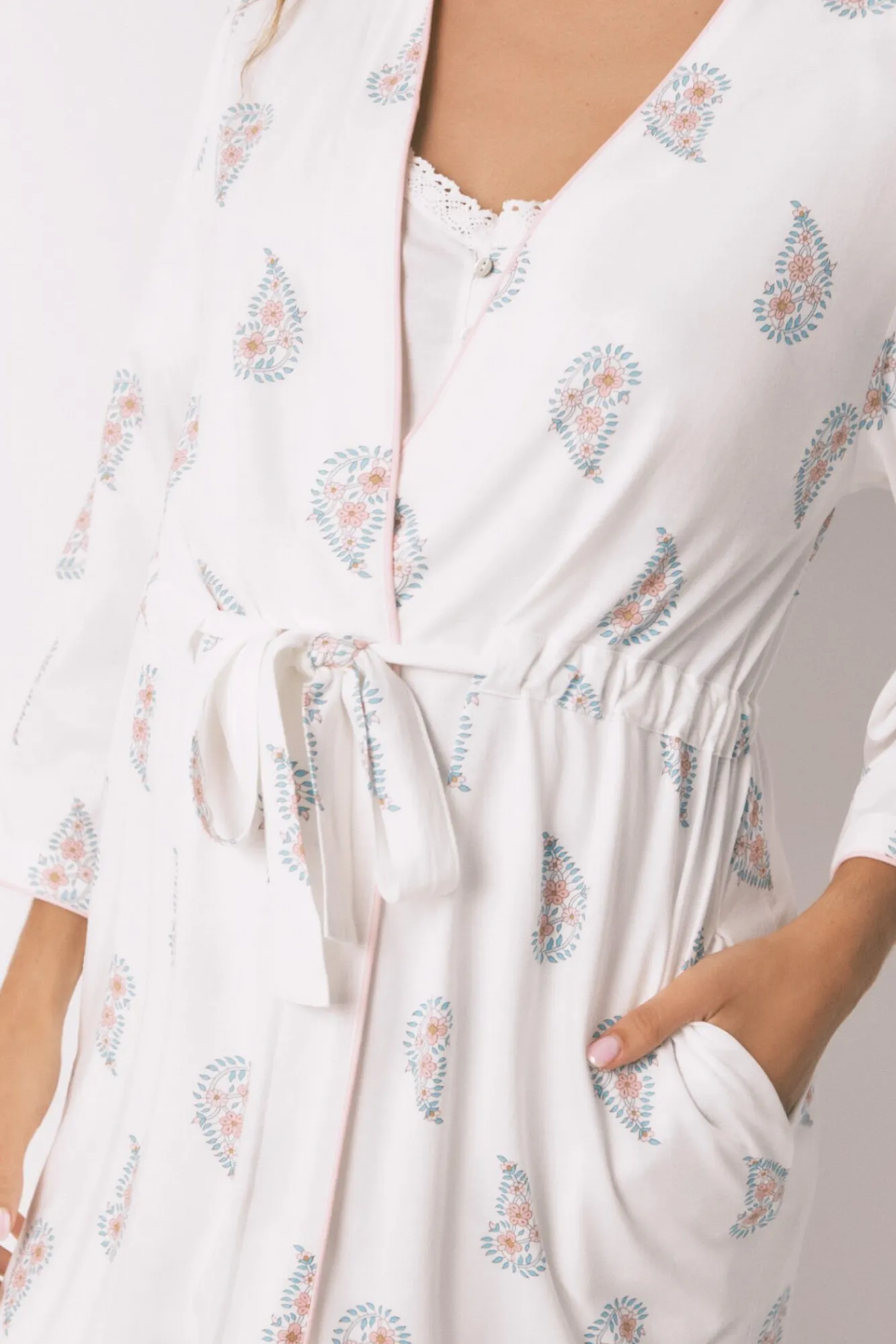 Women'secret Maternidade|Roupões-Robe longo "maternity" com estampa floral bege