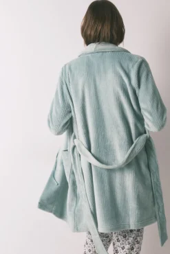 Women'secret Roupões-Robe midi cruzado de polar azul