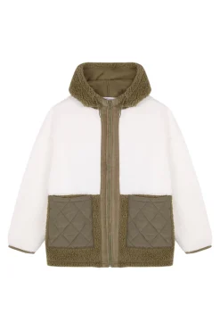 Women'secret Roupões-Robe midi de borrego em bloco verde bege