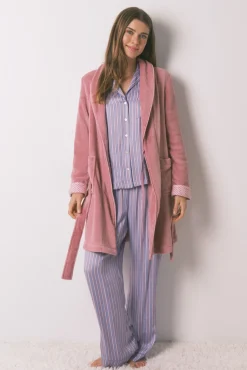 Women'secret Roupões-Robe midi de polar rosa