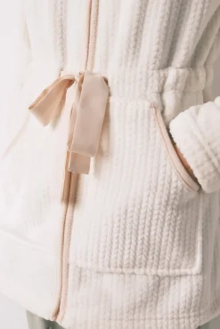 Women'secret Roupões-Robe midi tecido polar branco bege