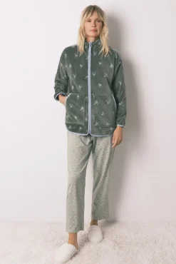 Women'secret Roupões-Robe polar com estampa floral verde