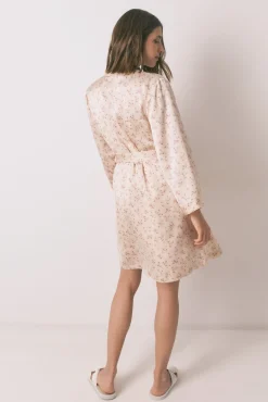 Women'secret Roupões-Robe solto de cetim midi com flor rosa