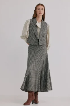 Hoss Intropia Saias-Romilda. Saia xadrez Azul