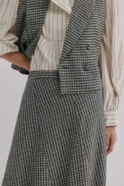 Hoss Intropia Saias-Romilda. Saia xadrez Azul