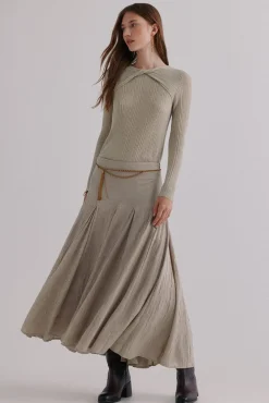 Hoss Intropia Saias-Rosa. Saia Godets Cinzento